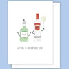Funny Birthday Card, Happy Gin Bottle & Vodka Bottle