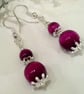 Tigers' s Eye Earrings Silver Plate - Image 1