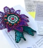 Collectable Commemorative Rosette for Women - Purple, green and white brooch - Image 5