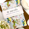 Bluetit and Cherry Blossom Organic Cotton Tea Towel