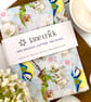 Bluetit and Cherry Blossom Organic Cotton Tea Towel