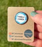 Family Carer Pin Badge Pale Blue Design Stainless Steel 25 mm