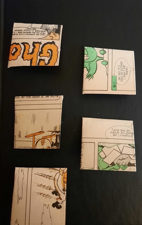 Set of Five Vintage Comic Paper Corner Bookmarks