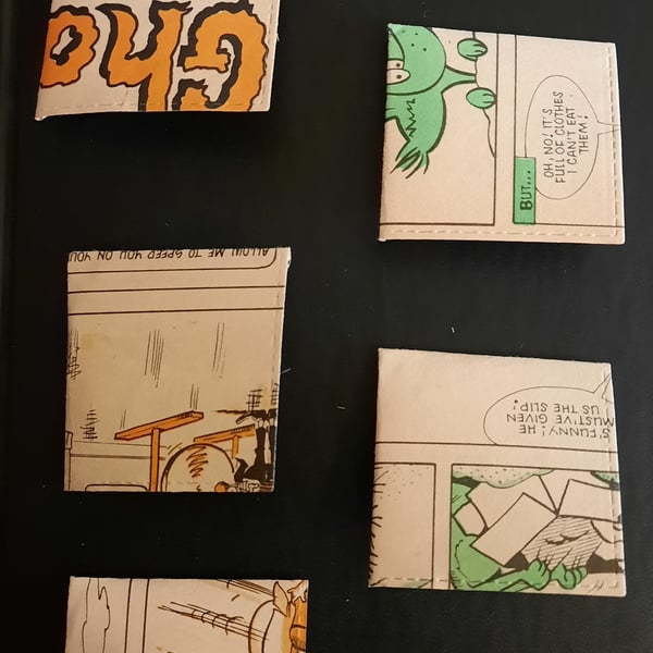 Set of Five Vintage Comic Paper Corner Bookmarks