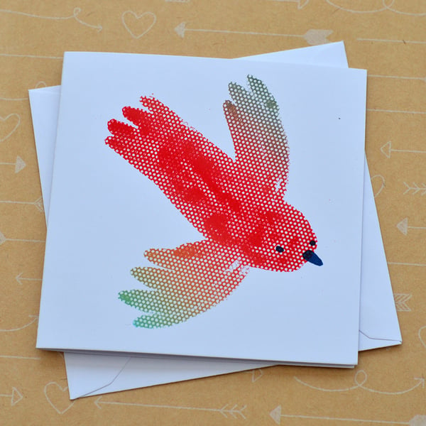 Parrot - Small Hand Screen Printed Card