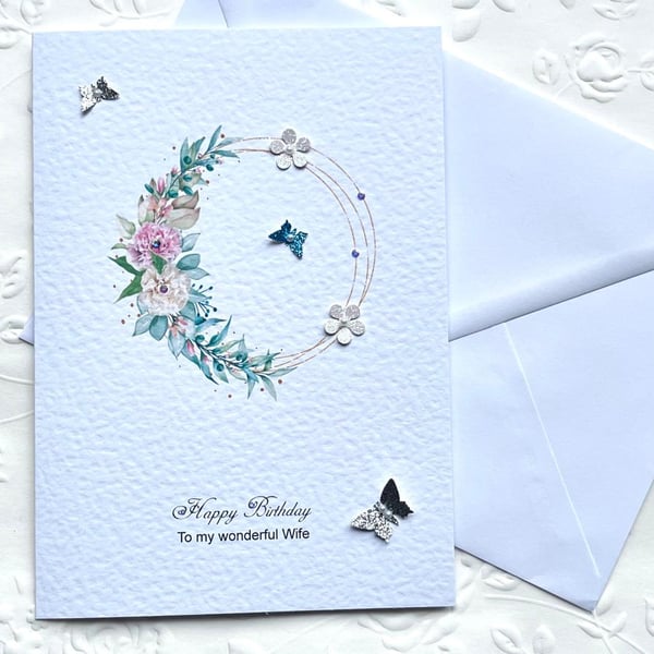 Handmade Personalised Birthday Card for Mum, Daughter, Wife, Sister C510