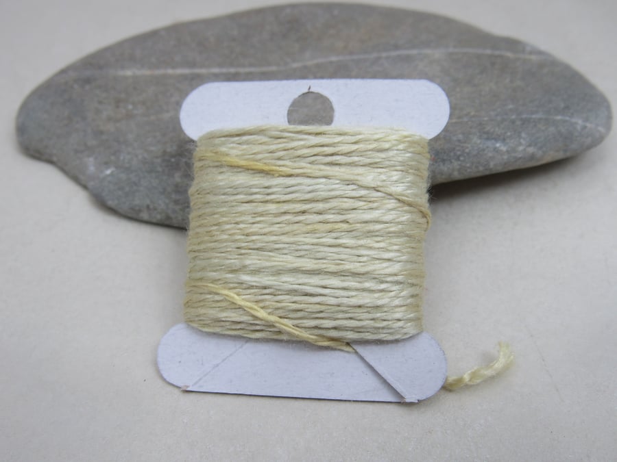 15m Natural Dye Light Weld Yellow Pure Silk Embroidery Thread