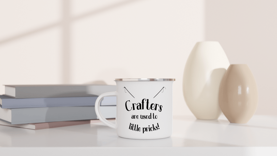 Cheeky 10oz enamel Mug and coaster for Crafters