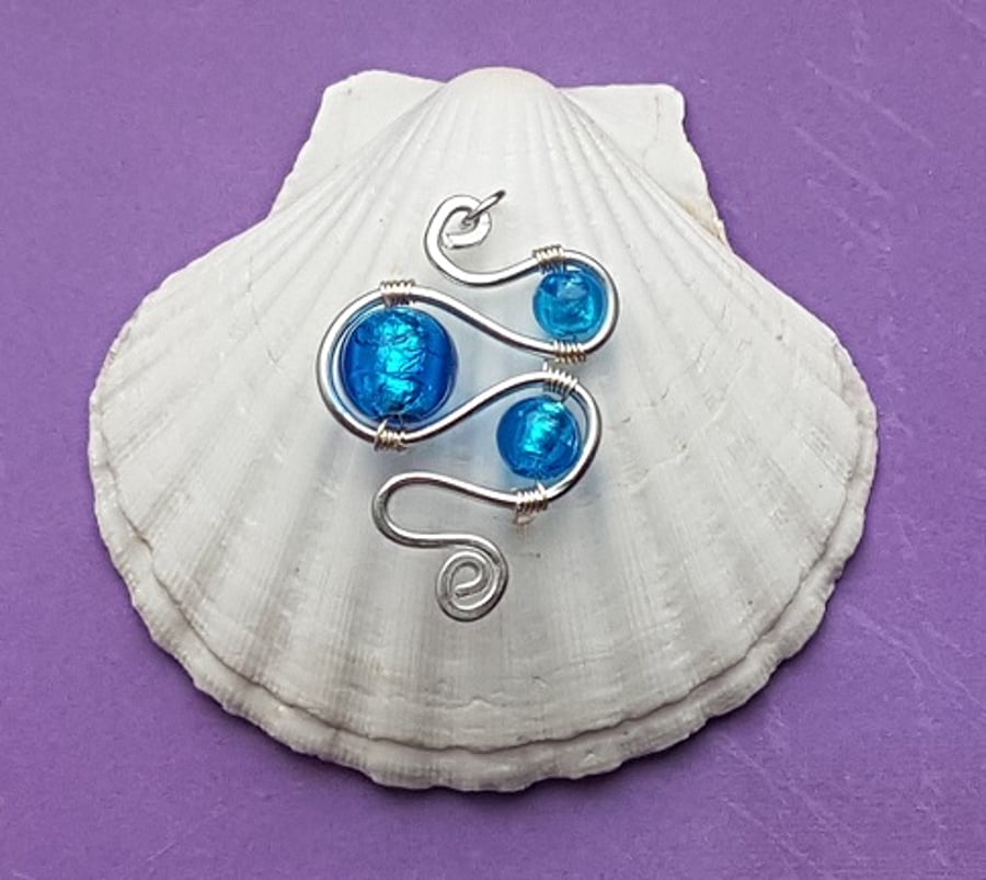 Beautiful Blue Swirl pendant