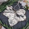 Real Ivy leaf preserved in silver pendant necklace