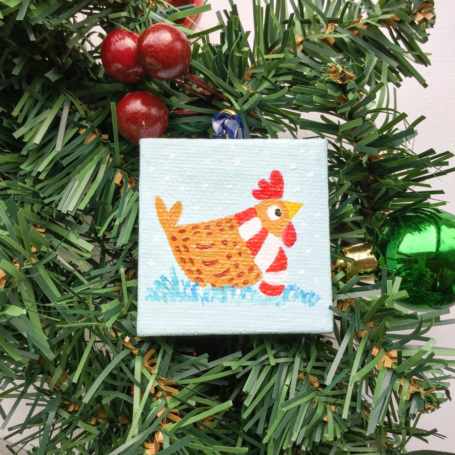 Hanging canvas decoration.