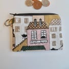 Coin purse black cats and houses