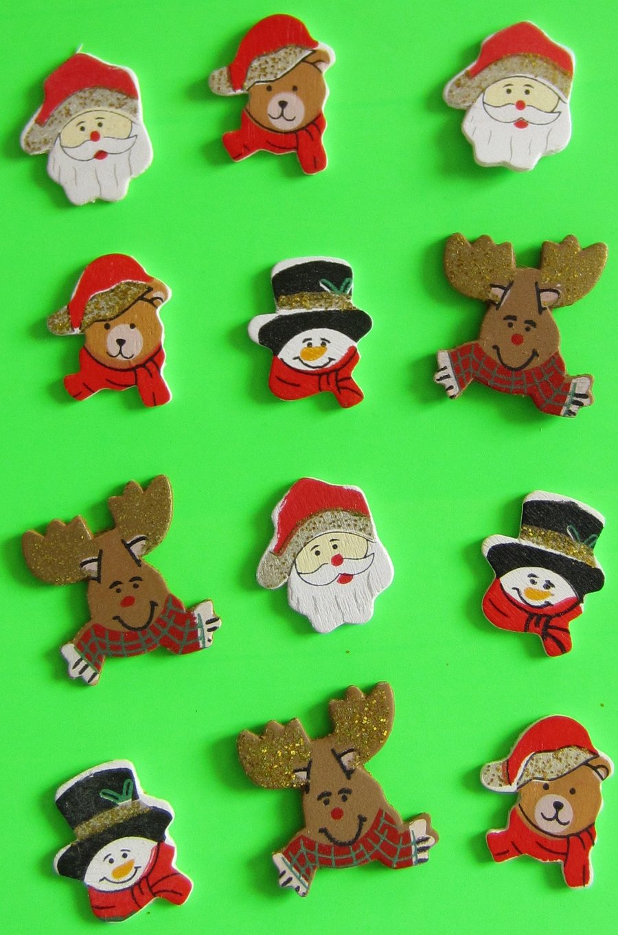 12 Wooden Christmas Shapes 100% to Ukraine