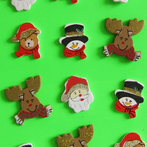 12 Wooden Christmas Shapes 100% to Ukraine