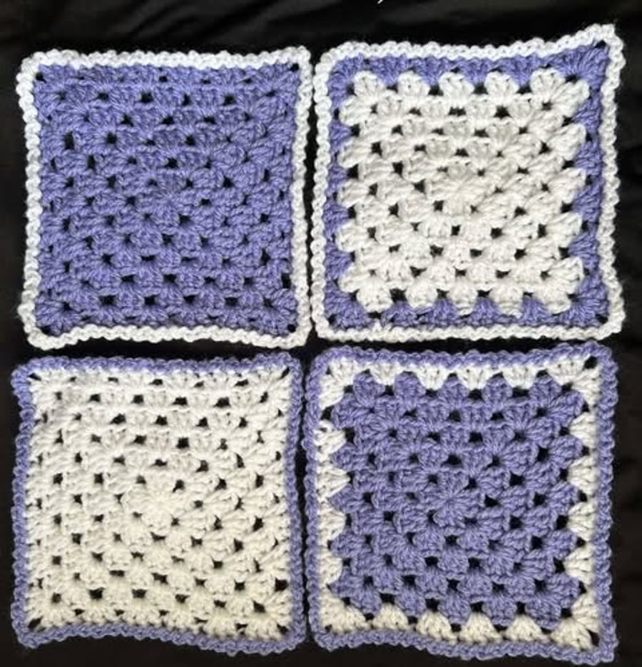  Handmade crocheted coasters 4 x  Purple 3