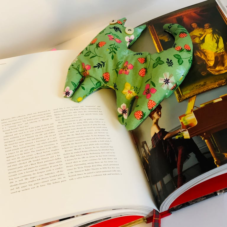 Strawberry Flower Cat Bookmark Weighted Emotional Support Cat Paperweight Floral