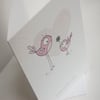 little bird mothers day card (pink)