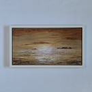Golden Sunrise, warm spring sunrise over a calm ocean, relaxing seascape paintin