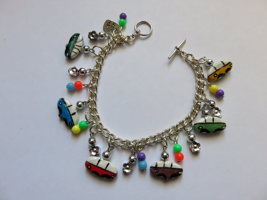 CAMPER VAN CLAY CHARM BRACELET