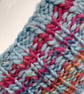Hand Knitted stripey Merino Headband in Powder Blue  - Image 4