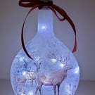 Decoupage Winter Stag Bottle Lamp