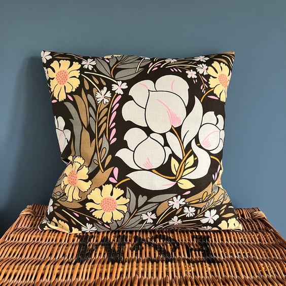 Vintage seventies floral cushion cover retro fabric vintage home