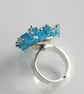 Blue Crystal Bead Bling Ring - UK Free Post - Image 2