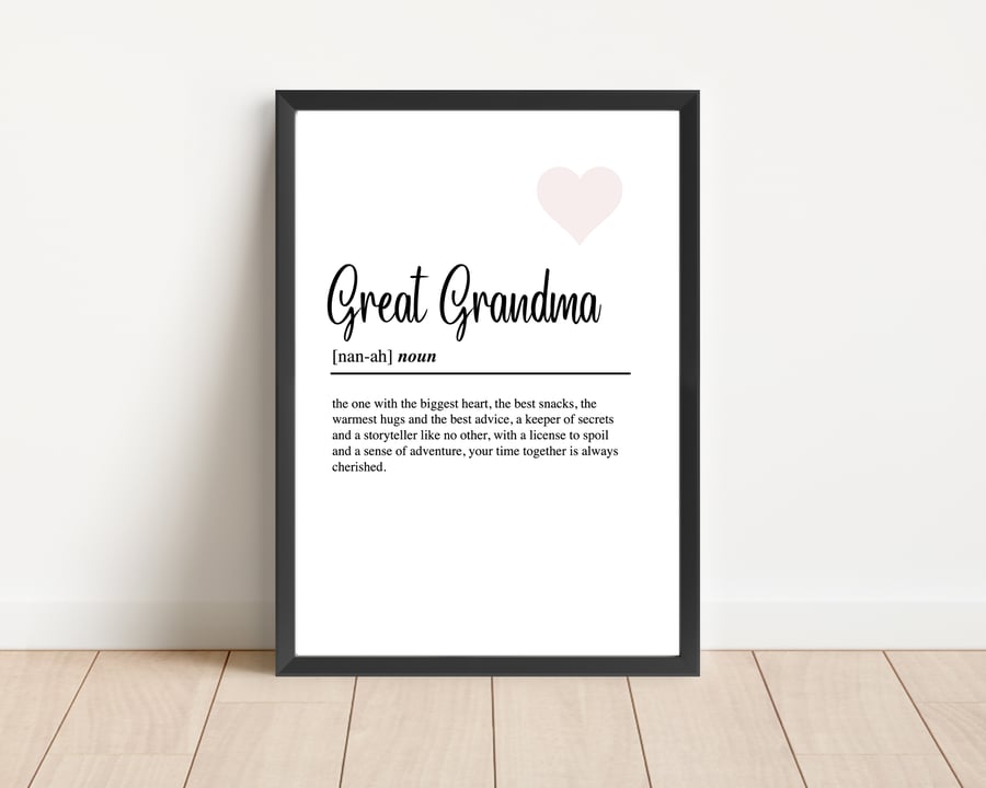 Great Grandma definition print 