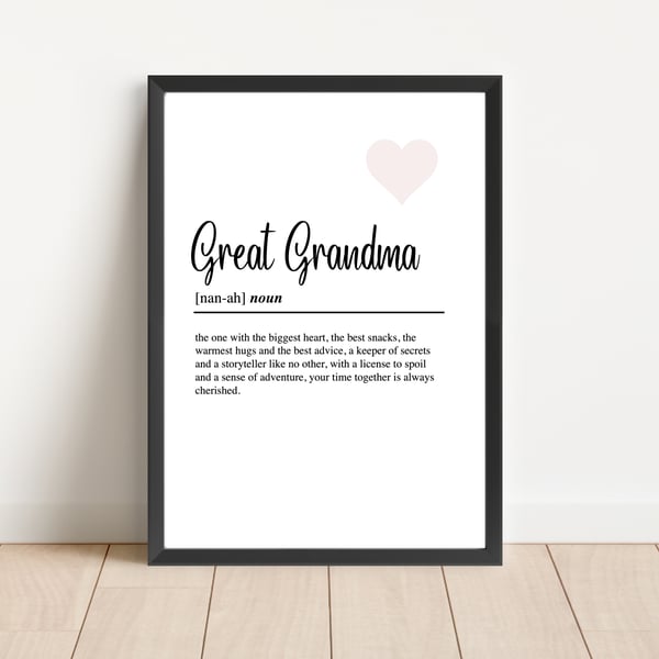 Great Grandma definition print 
