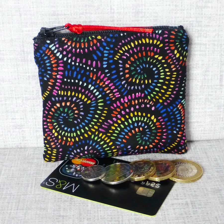 SALE:Small purse, coin purse, multi-coloured