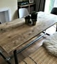 Dining Table, Custom Made Reclaimed Scaffold Boards, Rustic, Industrial, Pipe Tu - Image 2