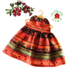 Reserved for Sue - Burnt Orange, Blue and Gold Dress