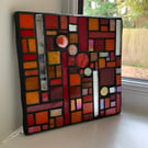 Mosaic Wall Art, Abstract  Art, Unique Art, Red Art Work, Red Decor, Modern Art