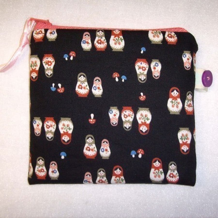 Little Russian Doll Credit Card Coin Purse