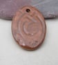 Large Sand Brown Knotwork Ceramic Pendant - Image 1