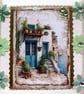 Spanish Holiday Villa Scene - Hand Crafted 3D Decoupage Card - Blank 2783