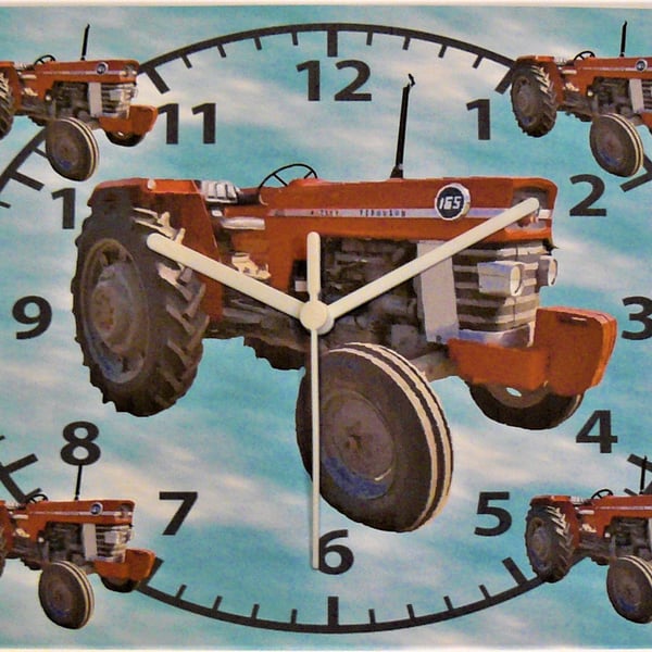 tractor red wall hanging clock massey ferg 165 classic ferg tractor clock red
