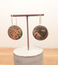 Green earthy agate monstera hoop earrings - Image 1