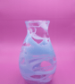 Handblown One-of-a-Kind Clear Vase with Baby Blue Trail Detail - Image 3