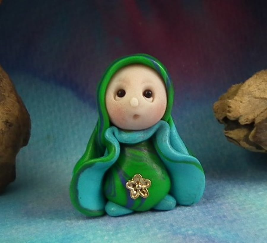 Spring Sale ... Tiny Garden Gnome 'Dally' OOAK Sculpt by Ann Galvin