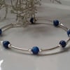 15.03cts Dainty Himalyan Kyanite Sterling Silver Bracelet 8" 