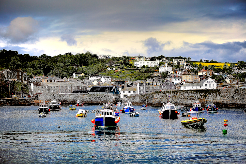 Mevagissey Harbour Picture. Boats, Cornwall,