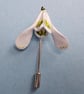 SNOWDROP LAPEL FLOWER PIN White Spring Wedding Corsage HANDMADE HAND PAINTED  - Image 4