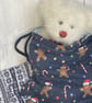 Set of two Christmas tree drawstring, reusable gift bags. Blues - Image 2