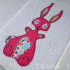 embroidered rabbit notebook