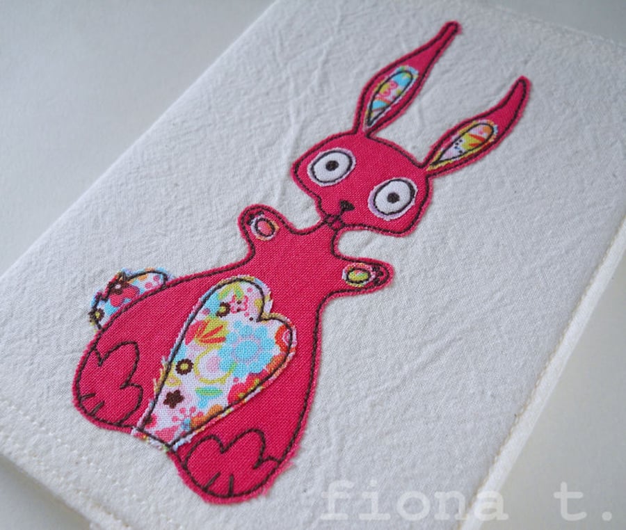embroidered rabbit notebook