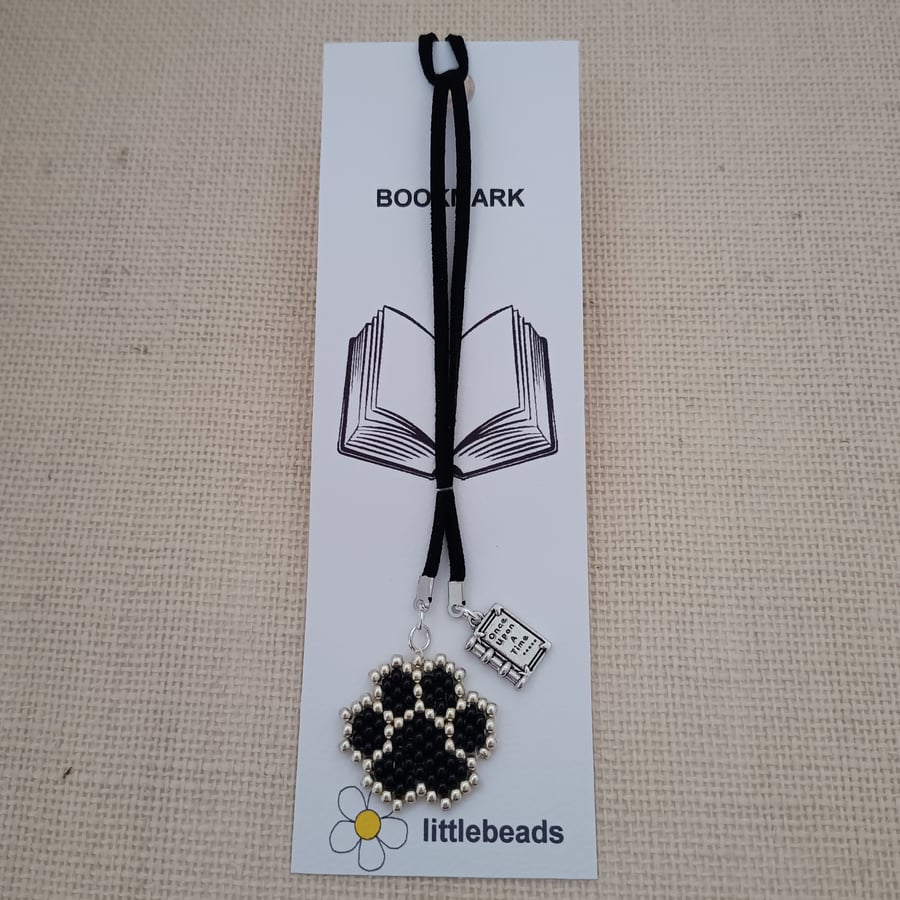 Black and Silver Paw Bookmark
