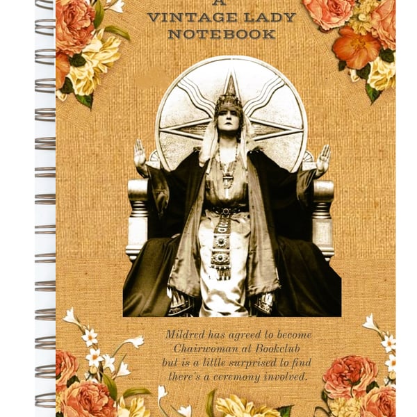 LUXURY NOTEBOOK Vintage Style, A5, Spiralbound flat-lie for writing or sketching