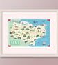 Kent map A3 illustrated poster - Image 4
