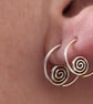 Spiral Sleeper Earrings Silver Hoops 14 mm or 12 mm - Image 8